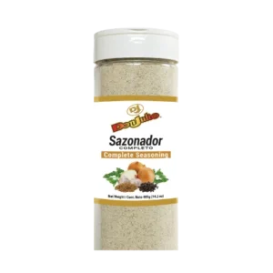 Sazanador Completo Premium Don Julio Pet 405 gr. Sazonador con sal, ajo, cebolla, pimienta, cominos y perejil.